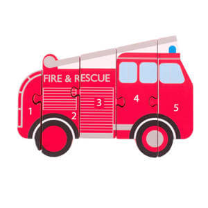 Vintage Fire Engine Number Puzzle